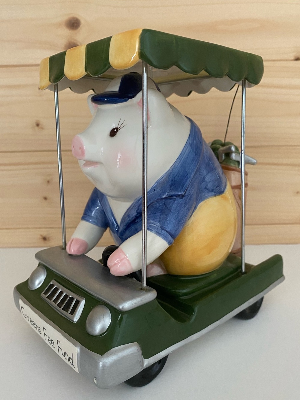 RARE Collectible Mud Pie Golf Cart Coin Piggy Bank Greens Fee Fund Golf Bank - Picture 5 of 14